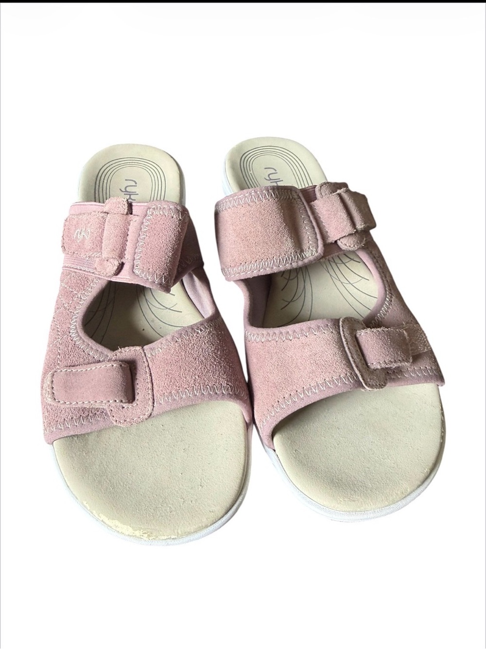 Ryka Adjustable Pink Suede Slide Sandals Size 8
